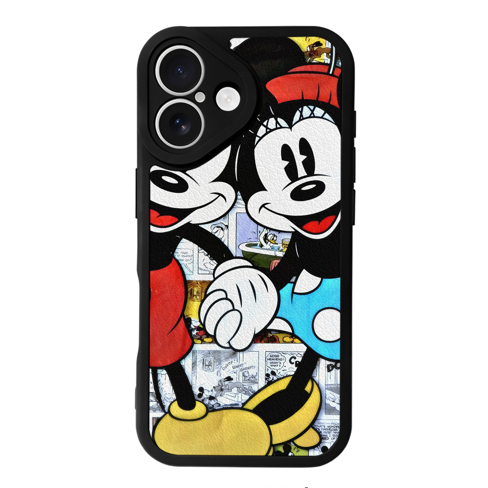 （画像用） ミッキーマウス Mickey Mouse 【iPhone 16シリーズ対応】シリコンスマホケース（レザー調） 材質：シリコン
